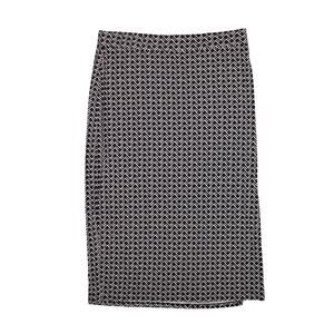 LIZ CLAIBORNE NEW $37 Navy White Chevron Pull-On Stretch Maxi Skirt XXL